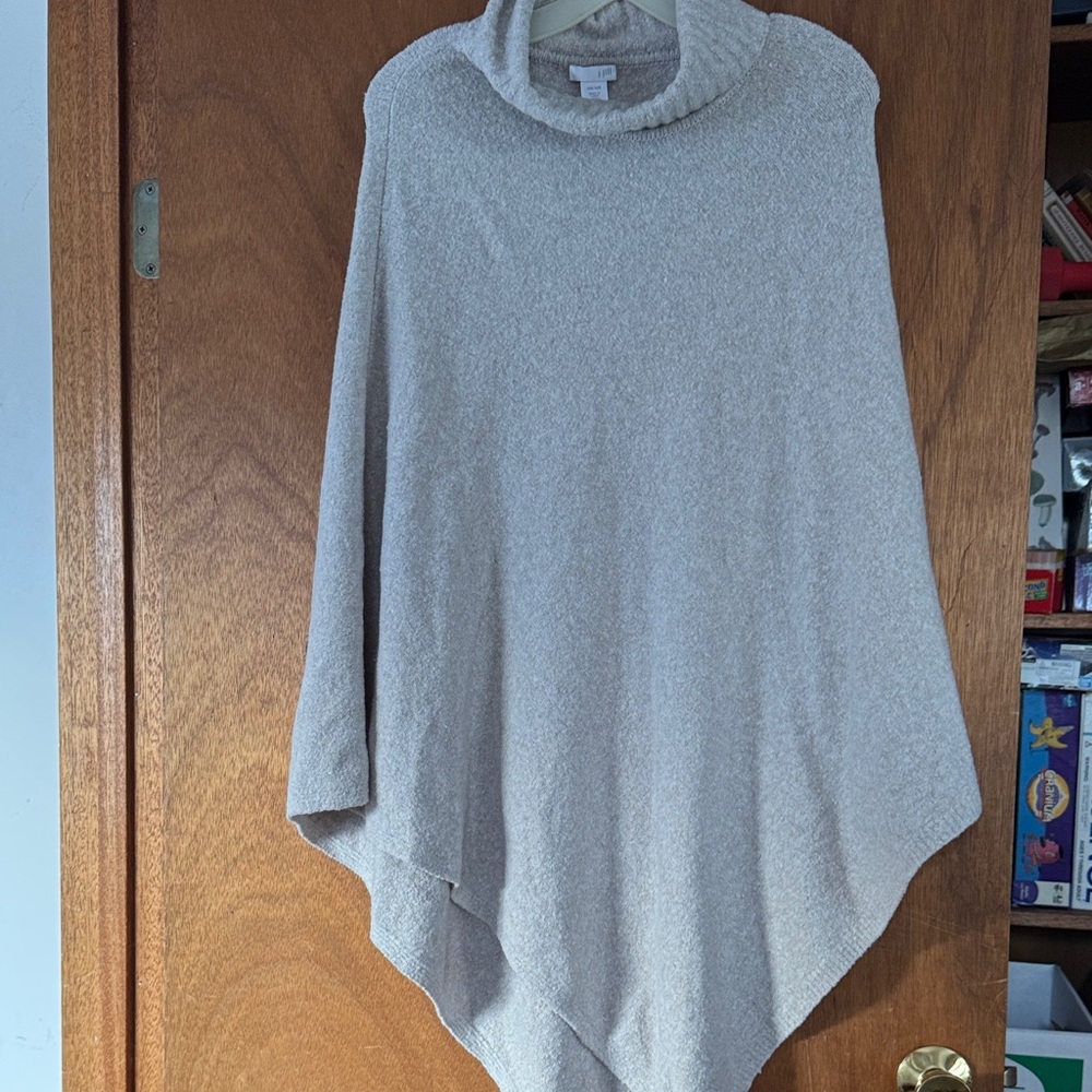 J. Jill Light Beige Turtleneck Poncho NWT